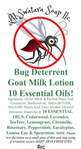 Bug Deterrent, for everyone! Goat Milk Lotion! 10 Essential oils!